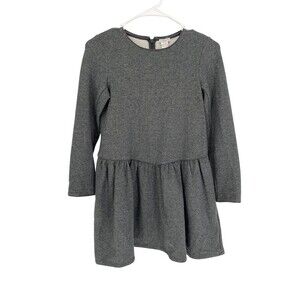 Cyrillus Paris Dress Girls Size 10A 55 EU Gray Gold Glitter Back Zip
